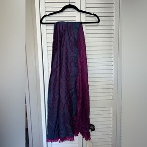 Gucci Reversible Blue Purple Scarf, New with Tags